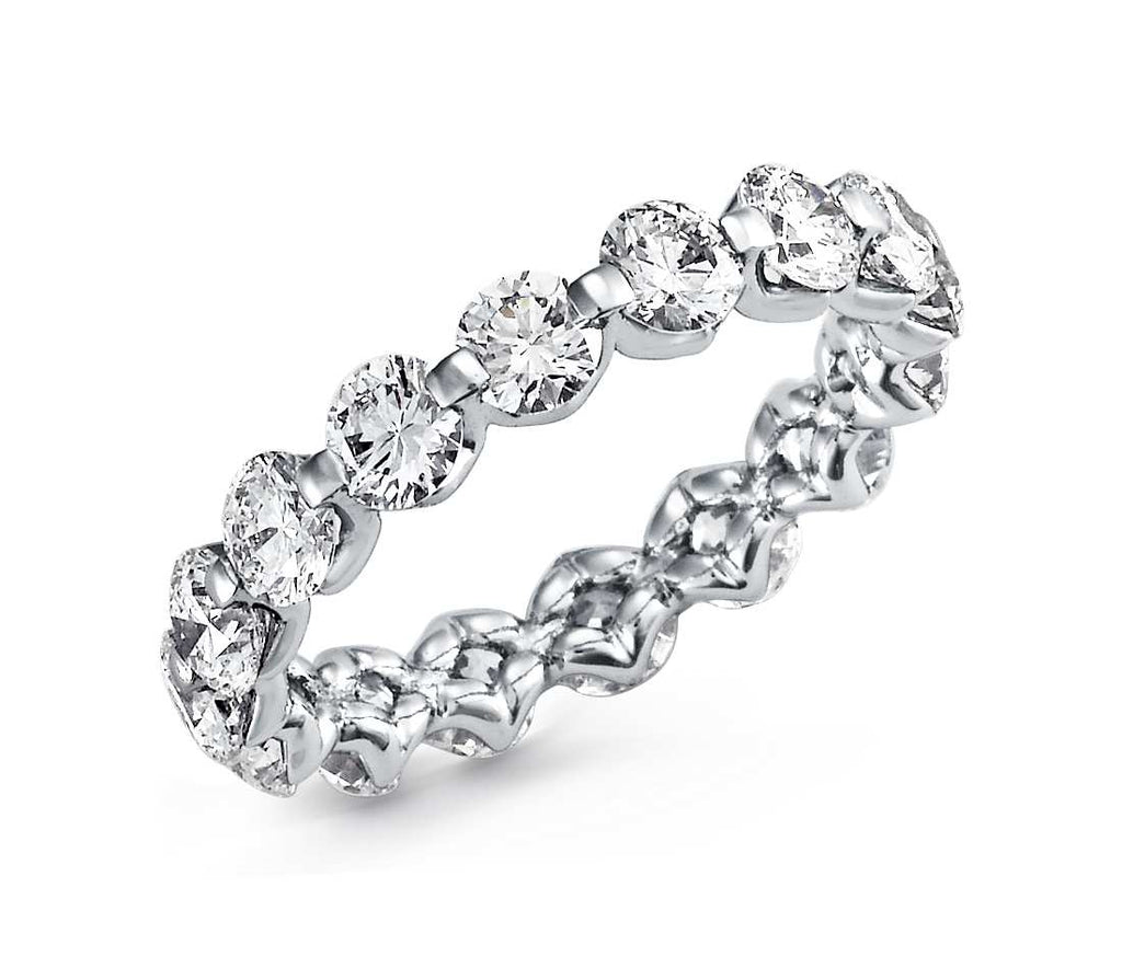 Floating diamond eternity hotsell ring in platinum