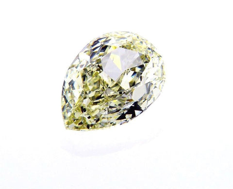 GIA Certified Natural PEAR Cut Loose Diamond 2 CT Fancy Light Yellow VS2 Clarity