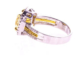 3.50 CT Cushion Cut Natural Fancy Yellow Color Diamond Ring GIA Certified VS1