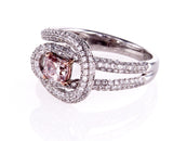 GIA Certified Natural Brilliant FANCY PINK Radiant Diamond Ring 1.50 CT 18K Gold