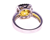 3.50 CT Cushion Cut Natural Fancy Yellow Color Diamond Ring GIA Certified VS1