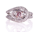 GIA Certified Natural Brilliant FANCY PINK Radiant Diamond Ring 1.50 CT 18K Gold