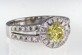 1.5CT Diamond Ring Fancy Yellow Natural Color Round Cut Brilliant GIA Certified