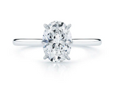 GIA Certified 0.99 Carat Oval Cut Diamond 14 Karat White Gold Engagement Ring