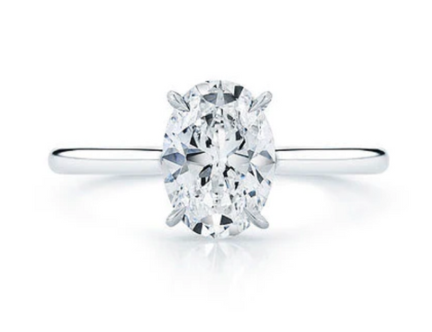 GIA Certified 0.99 Carat Oval Cut Diamond 14 Karat White Gold Engagement Ring