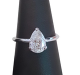 GIA CERTIFIED 0.80 CARAT PEAR CUT DIAMOND 14 KARAT WHITE GOLD ENGAGEMENT RING