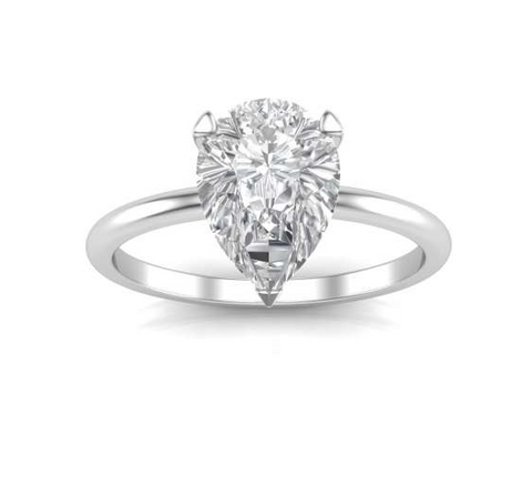 GIA CERTIFIED 0.80 CARAT PEAR CUT DIAMOND 14 KARAT WHITE GOLD ENGAGEMENT RING