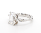 4CT Diamond Engagement Ring Emerald Cut Natural GIA Certified Platinum Metal
