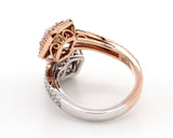 2CT Diamond Ring Natural Fancy Gray/Pink 18K Gold Cushion Cut GIA Certified