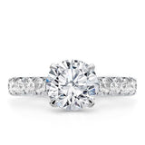 Large French Cut Basket Engagement Ring Setting 14K White Gold