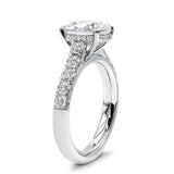 Large French Cut Basket Engagement Ring Setting 14K White Gold