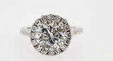 3CT Diamond Engagement Ring Round Cut Brilliant Lab Created 14K White Gold