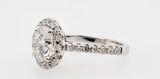 3CT Diamond Engagement Ring Round Cut Brilliant Lab Created 14K White Gold