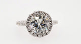 3CT Diamond Engagement Ring Round Cut Brilliant Lab Created 14K White Gold