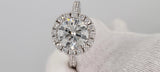 3CT Diamond Engagement Ring Round Cut Brilliant Lab Created 14K White Gold