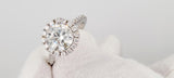 3CT Diamond Engagement Ring Round Cut Brilliant Lab Created 14K White Gold