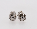 1CT Diamond Studs Earrings 14K White Gold Screw Back Martini GIA Certified