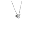 1CT Diamond Solitaire Pendant in 14K White Gold Natural 18' inch