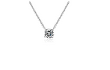1CT Diamond Solitaire Pendant in 14K White Gold Natural 18' inch
