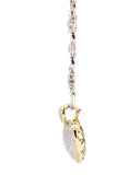 6.50CTW Natural Diamond Necklace Women 14K White Gold Heart Shape Flower
