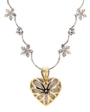 6.50CTW Natural Diamond Necklace Women 14K White Gold Heart Shape Flower
