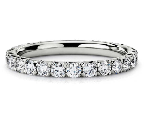 French Pavé Diamond Eternity Ring in Platinum