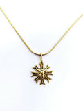Genuine Chain 18k Yellow Gold Solitaire Dove Pendant 18"