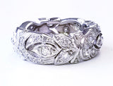 Platinum Handcrafted Vintage ESTATE Diamond Band Ring 1.00 CTW F Color VS2