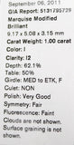 GIA Certified Marquise Cut Natural Loose Diamond 1.00 Carats I Color I2 Clarity