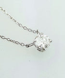 Women's Round Diamond Pendant 18" Necklace G Color SI1 1.00 CT 14k White Gold