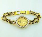 Vintage Luxury Omega Women's Swiss Diamond Watch 18K Yellow Gold 1.70 Carat