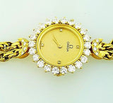 Vintage Luxury Omega Women's Swiss Diamond Watch 18K Yellow Gold 1.70 Carat