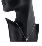 3/4 CTW Round Cut Solid 14k White Gold Halo Pendant 18" Necklace VS2