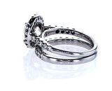 Diamond Engagement Ring14k White Gold Round Cut Halo and Wedding Band 3 ct VS1