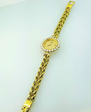 Vintage Luxury Omega Women's Swiss Diamond Watch 18K Yellow Gold 1.70 Carat