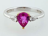 Women's Purplish Pink Sapphire and Diamonds Enagagement Ring 1.20 carat
