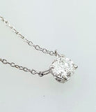 Women's Round Diamond Pendant 18" Necklace G Color SI1 1.00 CT 14k White Gold