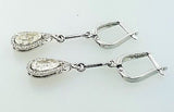 Diamond Earrings 14k White Gold Natural Pear Cut Drop Dangle 2.87 CT H color