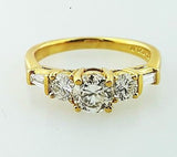 Engagement Ring Natural Round Cut Diamond 14k Yellow Gold 1.09 TCW F-G  SI2
