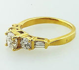 Engagement Ring Natural Round Cut Diamond 14k Yellow Gold 1.09 TCW F-G  SI2