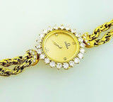 Vintage Luxury Omega Women's Swiss Diamond Watch 18K Yellow Gold 1.70 Carat