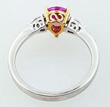 Women's Purplish Pink Sapphire and Diamonds Enagagement Ring 1.20 carat