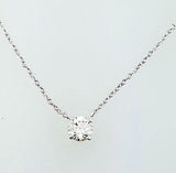 Women's Round Diamond Pendant 18" Necklace G Color SI1 1.00 CT 14k White Gold