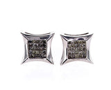 Studs Earrings 14k Gold Screw Back Natural Princess Cut Diamond 1.30 CTW