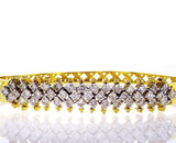 Women's Classic 18K Yellow Gold 1 TCW Natural Round Cut Diamond Cuff Bracelet
