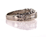 Women's Handmade 18k White Gold Natural Diamonds Ring Band 1/2 tcw G Color SI1