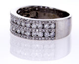18k White Gold Natural Round Brilliant Diamond Band Ring 1.00 CTW F Color VVS2
