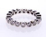 14K White Gold Women's 1 Carat Infinity Round Cut Brilliant Diamond Wedding Band