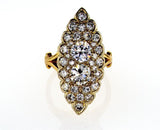 Vintage Estate Diamond Ring 14k Yellow Gold Unique Design 2.50 CTW G VS1