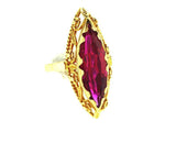 1920s Russian Filigree 7.02 TCW Ruby 18k Yellow Gold Ring